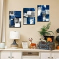 thumbnail image 2 of Blue and Gray Abstract Wall Art for Living Room Wall Decor Modern Paintings Canvas Prints Framed Art Ready To Hang for Bathroom Bedroom Office Decor Artwork Print Size:12x16 inch x 3 Piece, 2 of 7
