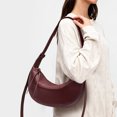 thumbnail image 3 of Genuine Leather Crescent Bag, Women's Grainy Hobo Underarm Shoulder Crossbody Purse, 3 of 8