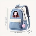 thumbnail image 2 of 1pc Cute Cartoon Girl Pattern Backpack With Comfortable Small Plush Ball, Girls School Bag, Simple Lightweight Candy Color Backpack, Students Backpack For Daily Use, Breathable Backpack, 2 of 5
