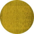 thumbnail image 1 of Ahgly Company Machine Washable Indoor Round Oriental Yellow Industrial Area Rugs, 8' Round, 1 of 4