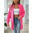 thumbnail image 6 of Women'S Fall Winter Solid Color Casual Oversized Long Sleeve Chunky Knit Cardigan Sweater Jacket Rose Red One size, 6 of 8