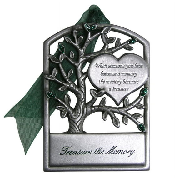 Pewter Engraveable Funeral Memorial Christmas Tree Ornament