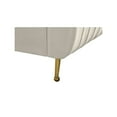 thumbnail image 5 of Meridian Furniture King Contemporary Fabric Platform Bed with Gold Legs, Cream Velvet, 5 of 9
