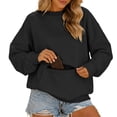 thumbnail image 2 of Tqcoqu Women's Crew Neck Oversized Sweatshirt, Long Sleeve Pullover with Zipper Kangaroo Pocket Casual Top, 2 of 9