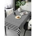 thumbnail image 6 of Black White Stripe Table Cloth, Modern Minimalist Geometric Striped Waterproof Tablecloth for Rectangle Tables, Reusable Washable Fabric Table Cover for Restaurant Kitchen Dining Tables 54"x108", 6 of 6