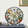 thumbnail image 4 of Yayeee Wall Clock Battery Operated 9.5" Silent Non-Ticking for Living Room, Green Floral Pattern, 4 of 8