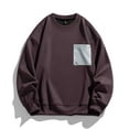 thumbnail image 2 of UVEASISHA Mens Oversized Crewneck Sweatshirts Fall Fashion Loose Pullover Tops Casual Long Sleeve Drop Shoulder Sweatshirt without Hood Fall Savings Purple 2XL, 2 of 4