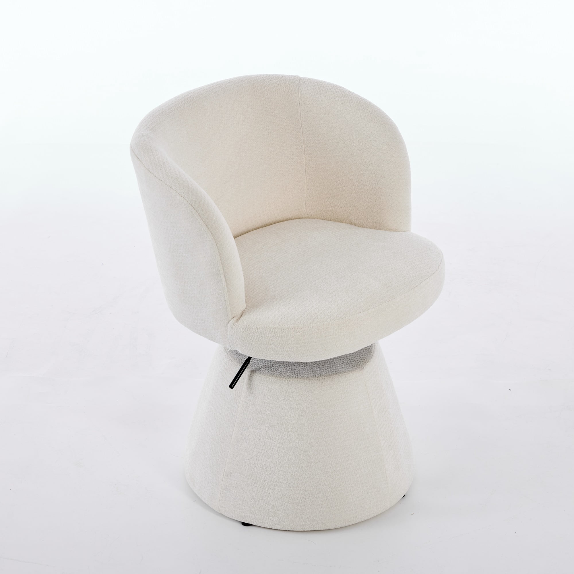 Adjustable Height 360-Degree Swivel Bar Stool with Chenille Upholstery, Ergonomic Vanity and Dining Chair for Kitchen Island, Beige