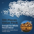 thumbnail image 6 of NOGIS Christmas Gutter Light Clips Hooks for Outdoor Hanging String Lights - 100pcs White Plastic Light Hanger Hooks for Outside Rope Lights, 6 of 7