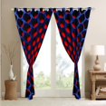 thumbnail image 4 of Blue And Red 30%-50% Blackout Curtains,Geometric Honeycomb Curtains & Drapes 38"Wx54"L Teen Bedroom,Abstract Geometry Window Curtains 3D Neon Geometrical Window Treatments 2 Panels, 4 of 6