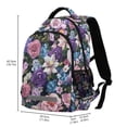 thumbnail image 2 of FORMRS Kids School Backpack Elementary Student Unisex Travel Bookbag with Reflective Stripes, Pink and Purple Flowers, 2 of 7