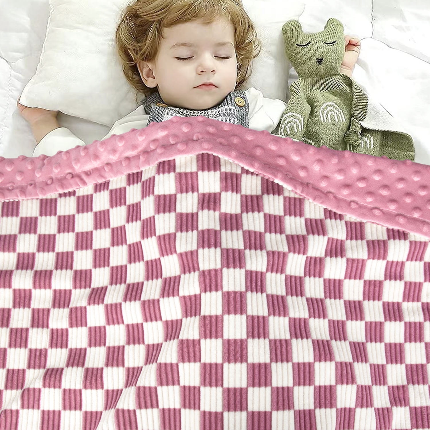 Pink gingham baby blanket new arrivals
