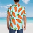thumbnail image 6 of Balery Cartoon Carrot Print Men's Hawaiian Shirts Short Sleeve Beach Shirt Relaxed Fit Vacation Button Down Shirts-Large, 6 of 9