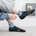 thumbnail image 5 of Goofa Wild Blue Cool Dragon Pattern Non Slip Socks with Grips for Elderly, Crew Socks Yoga Hospital Socks Cushioned Sole Gripper Socks for Men Women, 5 of 5