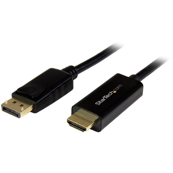 StarTech.com DP2HDMM2MB 6 ft. Black Connector A: 1 - DisplayPort (20 pin) Male Input
Connector B: 1 - HDMI (19 pin) Male Output DisplayPort to HDMI Converter Cable - 4K Male to Male