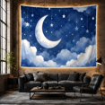 thumbnail image 6 of Crescent Moon Hanging Above Soft Clouds, Calming Celestial Style for Celestial Art Lovers, Moon Wall Art, Housewarming Gift, Tapestry Wall Hanging for Bedroom and Dorm, 6 of 7