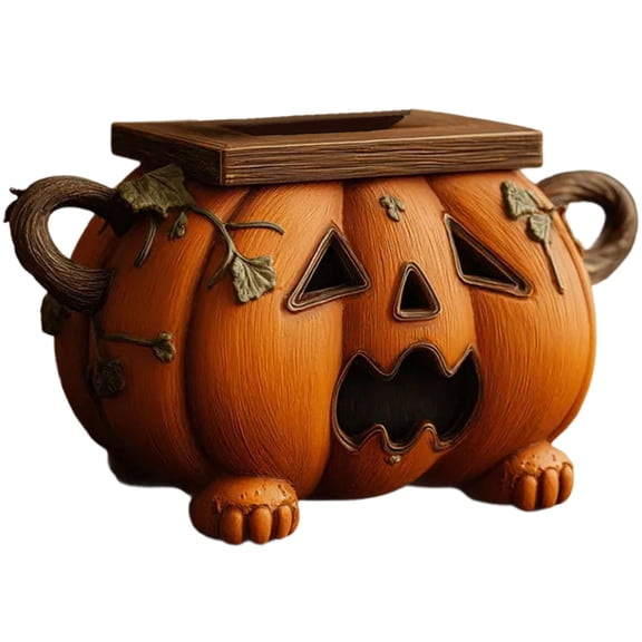 Clearance Under $9.99! 1 Pack Resin Jack-O'-Lantern Tissue Box Cover for Halloween Decor