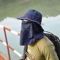 thumbnail image 5 of Fishing Hat for Men & Women, Outdoor UV Sun Protection Wide Brim Hat with Face Cover & Neck Flap - Navy blue, 5 of 6