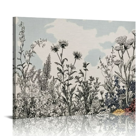 

FUMJ Flowers Canvas Print Wall Decor for Living Room Bedroom Home Office - Set of 2 (20x16 in / 16x12 in) 16x12in