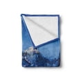 thumbnail image 2 of Winter Soft Flannel Fleece Blanket, View of the Historic City of Salzburg with Festung Hohensalzburg in Winter Austria, Cozy Plush for Indoor and Outdoor Use, 70" x 90", Blue Peach, by Ambesonne, 2 of 6