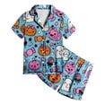 thumbnail image 4 of Leey-World Halloween Pajamas for Toddlers Girl Set Halloween Print Soft Comfortable Home Short Sleeve Shorts Sleep Wear Two Piece Pack, 4 of 5