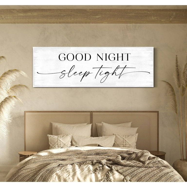 Above Bed Wall Art Print Good Night Sleep Tight Quote Poster Canvas Painting For Master Bedroom Over Bed Wall Decor Housewarming Gift Unframed - Walmart.com