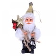 thumbnail image 2 of Christmas Figure Standing Plush Santa Claus with Kerosene Lamp Home Decor Ornaments Holiday Decorations, 2 of 4