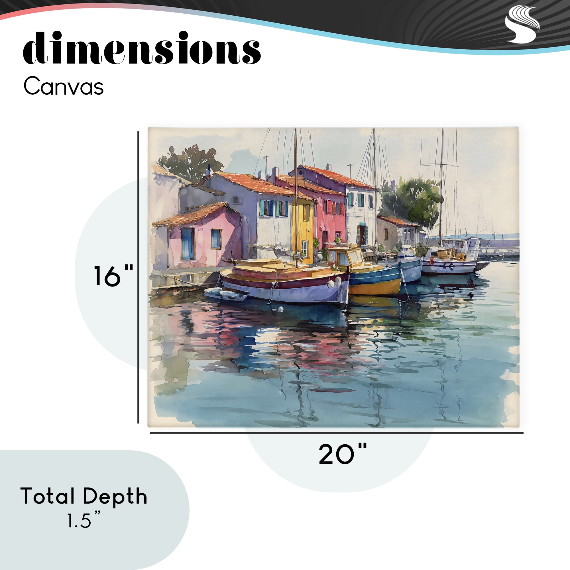 Stupell Industries Colorful Docks Harbor Canvas Wall Art, design by Franklyn Gregory