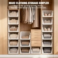 thumbnail image 5 of Taimasi 5 Pack Stackable Closet Storage Basket, Multifunctional Foldable Closet Organizer for Kitchen Bathroom Laundry Room Wardrobe Storage, Space-Saving Clothes Storage Drawer Organizer, White, 5 of 7