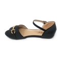 thumbnail image 5 of Victoria K Open Toe Gold Buckle Ballerina Flats (Women), 5 of 5