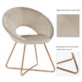 thumbnail image 3 of Duhome Accent Chair Set of 2, Modern Armchair Upholstered Side Chair for Living Room Dining Chairs Velvet Khaki, 3 of 8