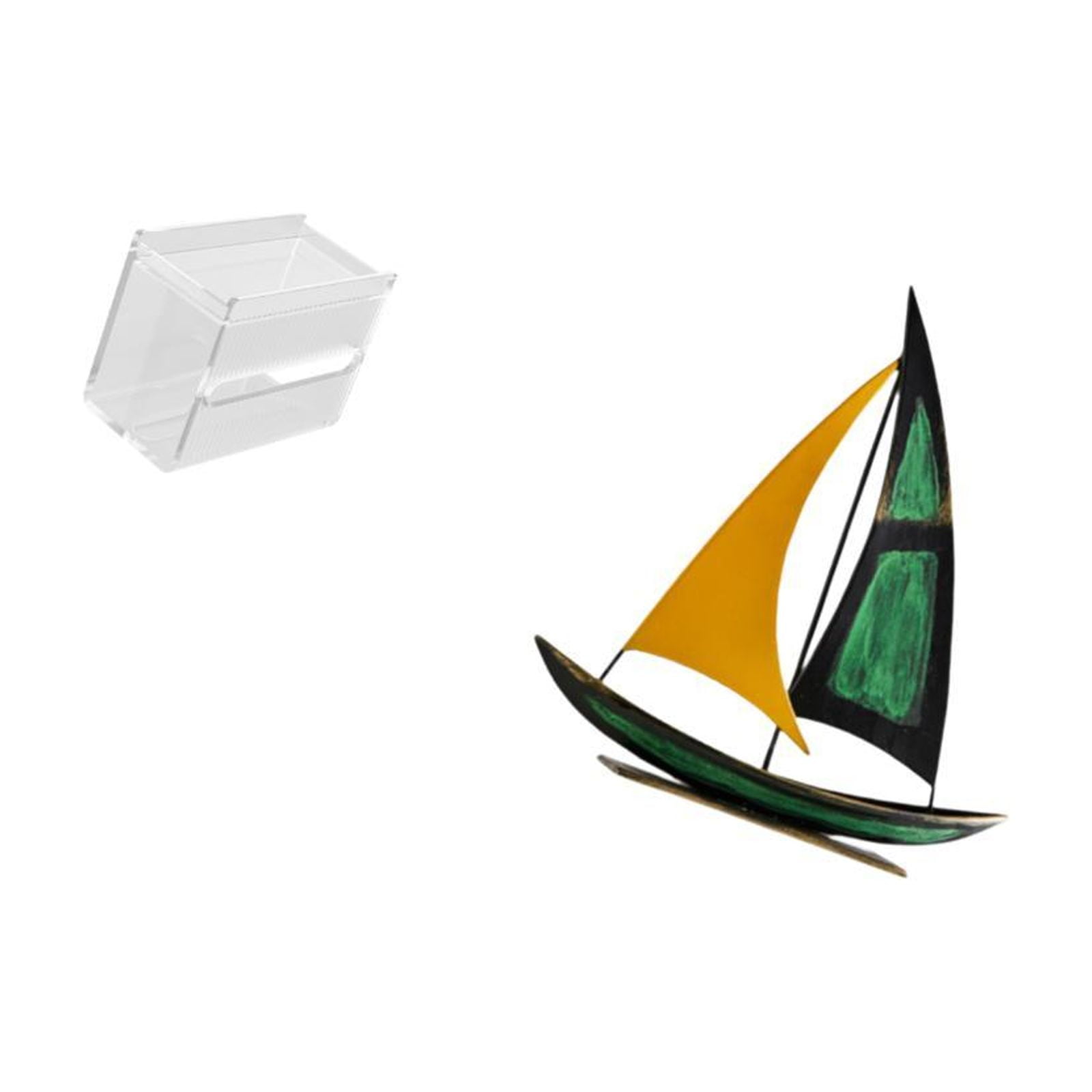 Fiocias Tissue Case Wall Mounted Toilet Paper Storage Box Acrylic Toilet Tissue Towel Holder Iron Sailboat Figurine Minimalist Modern Design Suitable for Offi