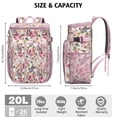 thumbnail image 3 of Artistic Tropical Flower and Leaves Insulated Cooler Backpack - 20L Soft Cooler with Padded Straps, 3 of 5