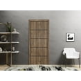 thumbnail image 5 of Slab Barn Door Panel 32 x 80 inches | Planum 0015 Walnut with Frosted Glass | Sturdy Finished Interior Doors | Pocket Closet Sliding, 5 of 6