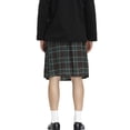 thumbnail image 7 of YAYUBA Men's Kilt for Men Retro Scottish Style Plaid Contrast Waistband Pleated Skirt, Brown, 7 of 7