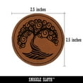 thumbnail image 2 of Abstract Tree of Life 2.5" Faux Leather Round Engraved Iron-On Patch - Brown, 2 of 6