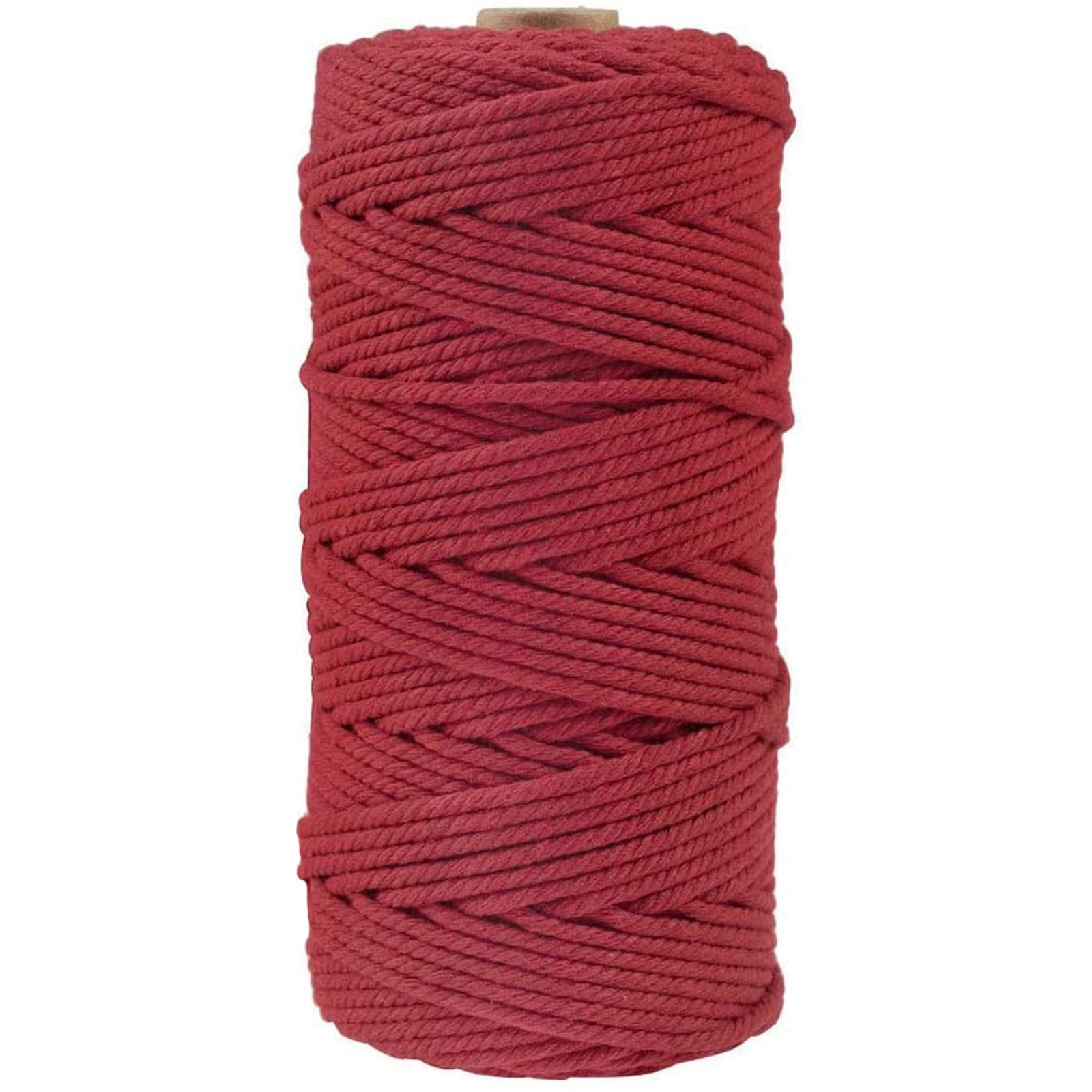 Xkdous Beige Macrame Cord 3mm x 109yards, Colored Macrame Rope, 3 Strand Twisted Cotton Rope Macrame Yarn, Colorful Cotton Craft Cord for Wall Hanging