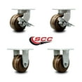 thumbnail image 2 of 6 Inch Heavy Duty High Temp Phenolic Swivel Caster Set 2 Brakes 2 Rigid SCC, 2 of 2