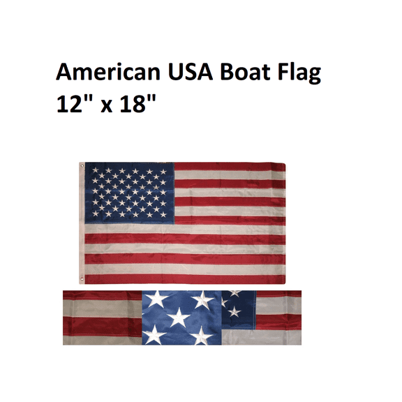 12" x 18" American Flag - Waterproof Marine & Golf Cart Flag