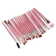 thumbnail image 4 of Juego de 20 brochas de maquillaje de pelo sintético suave para café, tubo de oro rosa, mango rosa, kit de brochas de maquillaje con bolsa de almacenamiento, 4 of 8