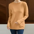 thumbnail image 2 of Knit Pullover Sweater Casual Loose Fit Ribbed Long Sleeve Top Soft Comfortable Round Neck Basic Tunic Blouse For Fall Winter, 2 of 4