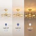thumbnail image 2 of 20" Gold Chandelier Ceiling Fan with Lights - Remote/APP Control, 4 LED Bulbs Included, 6-Speed DC Motor for Bedroom Living Room, 2 of 9