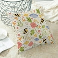 thumbnail image 4 of Bee Pillow Covers 18x18 Set of 2, Summer Outdoor Bee Flower Decorative Throw Pillows Linen Bee Kind Pattern Cushion Pillow Covers for Sofa Couch Outdoor Decor, 4 of 6