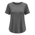 thumbnail image 4 of fatyb Workout Tops for Women Open Back Athletic T Shirts Short Sleeve Womens Running Tees Activewear, 4 of 7