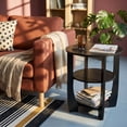 thumbnail image 6 of ZEXVIDA Round End Table with Storage Shelf,3 Tier Modern Side Table, Sofa Recliner Side Table,Accent Coffee Table,Nightstand for Living Room Bedroom for Small Spaces,19.7" D x 21.7" H (Black), 6 of 8