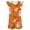 Orange, variant on HNMKIU Halloween for Girls Flutter Sleeve Nightgown Summer Casual Cartoon Digital Print Dress White - 6-7 Years