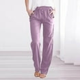 thumbnail image 2 of Printed Elastic Waist Casual Pants, Women's Flare Pants Trousers Wide Leg Pants, Full Length Spring Nine Point Lounge Pants, Fashion Streetwear Gifts for Women | CSEONE,Purple L, 2 of 8