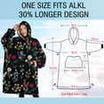 thumbnail image 4 of Oversized Wearable Blanket Hoodie,Pioneer Flower Floral Print Pattern Sherpa Blanket Hoodie with Super Pockets,Super Warm Fuzzy Pullover for Women & Men, 4 of 6