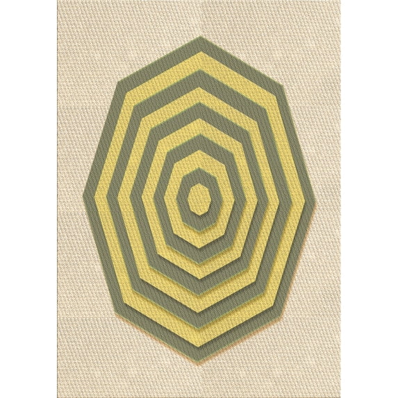 Ahgly Company Machine Washable Indoor Rectangle Transitional Sun Yellow Area Rugs, 3' x 5'