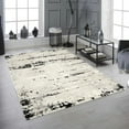 thumbnail image 1 of Tapis 6 Pieds x 9 Pieds Panache Crème et Gris Anthracite Doux Tissé à la Machine, 1 of 1